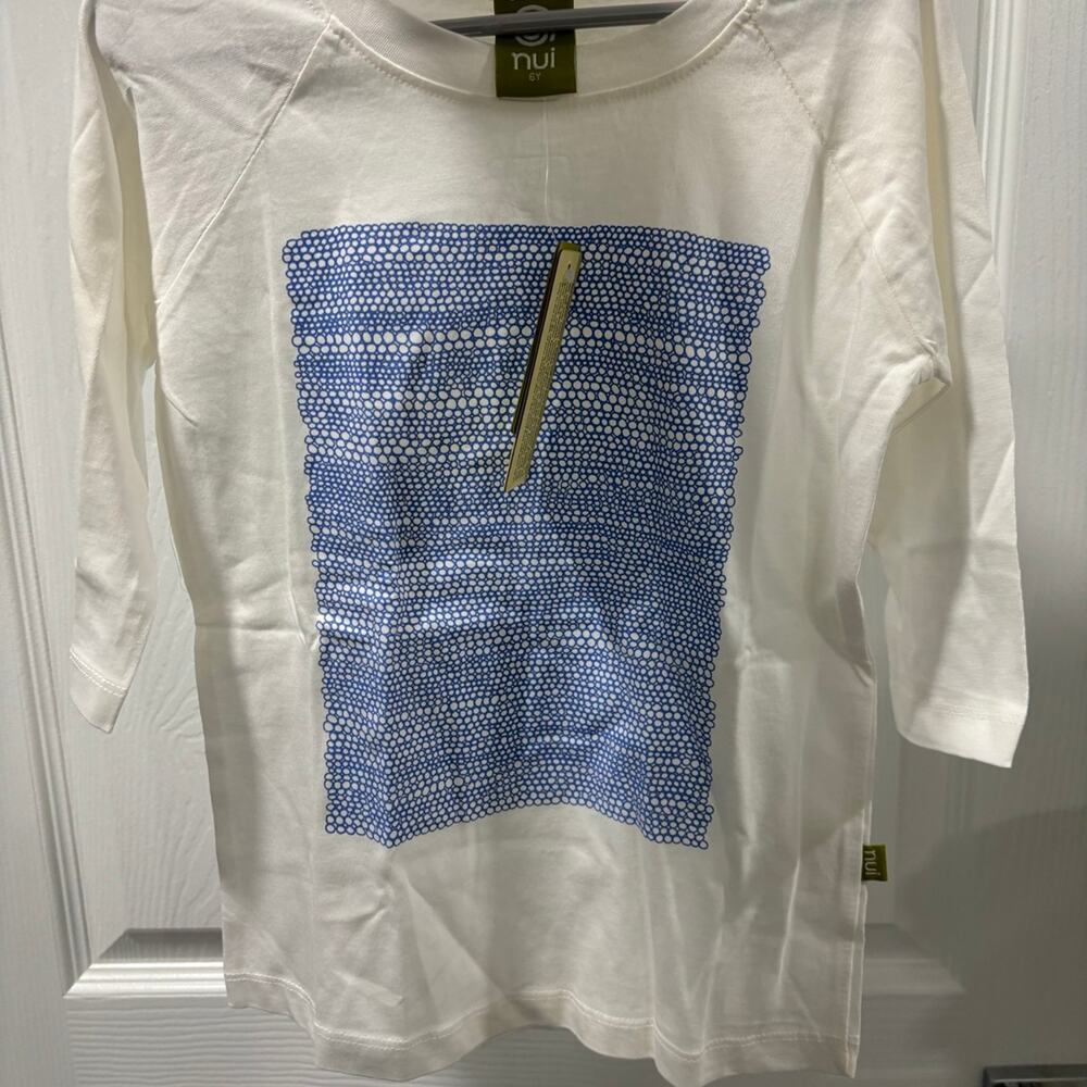 Coastal Beachy Organic Cotton Foam Bubble “Vic Tee” from Nui Organics Size 6 NWT